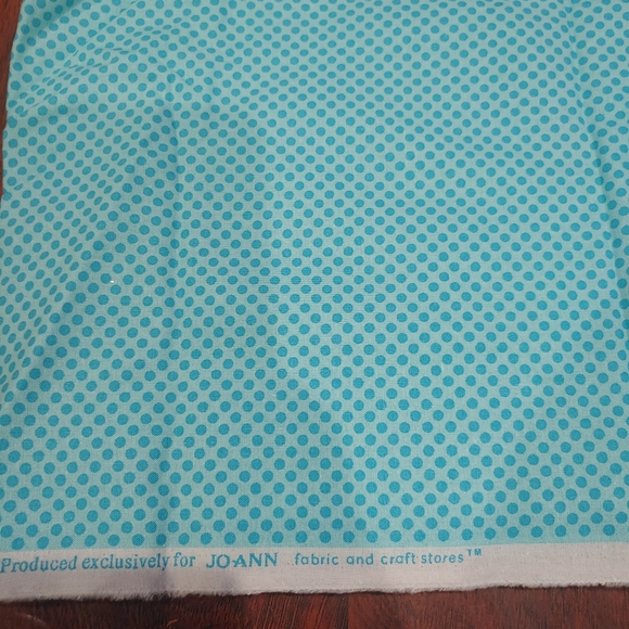 Teal blue polka dots fabric - Picture 2 of 2